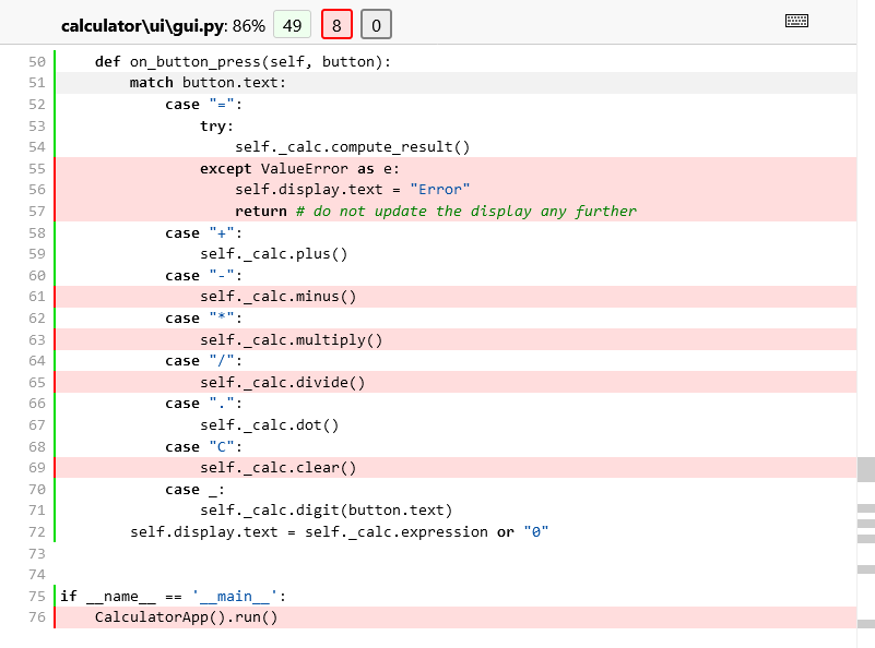 HTML coverage report, line-by-line details